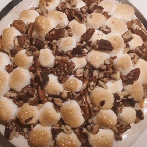 Skinny Healthy Sweet Potato Casserole with Yams, Protein Powder, Fat Free Yogurt, Swerve brand Brown Sugar